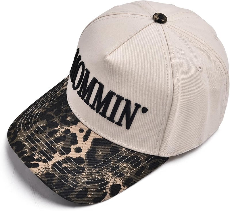 Asadovce Mommin Trucker Hat for Women Embroidered Mom Baseball Cap Adjustable Canvas Vintage Hat for Casual Wear - Image 3